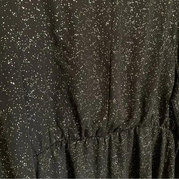 Lane Bryant | metallic print tunic long sleeve elastic waist cross front v neck - Picture 7 of 12